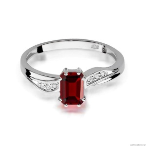 Pierścionek W094 Rubin 0,80ct białe złoto