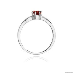 Pierścionek W094 Rubin 0,80ct białe złoto