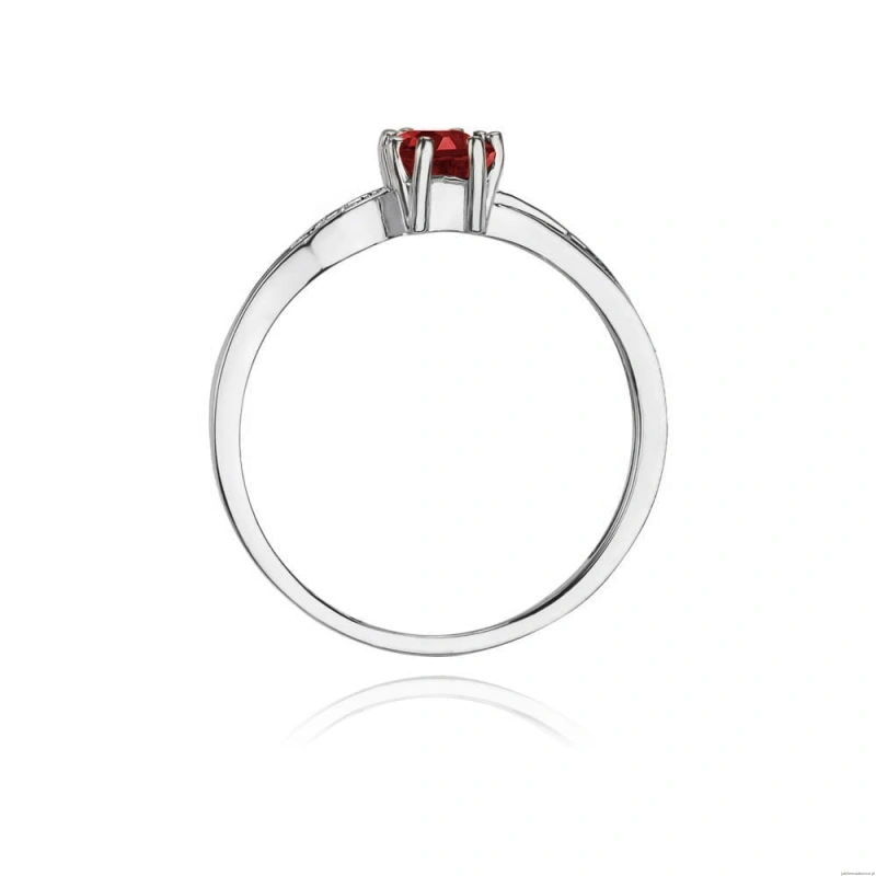 Pierścionek W094 Rubin 0,80ct białe złoto