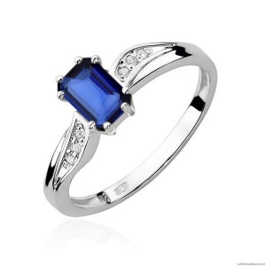Pierścionek W094 Szafir 0,60ct białe złoto