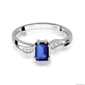 Pierścionek W094 Szafir 0,60ct białe złoto