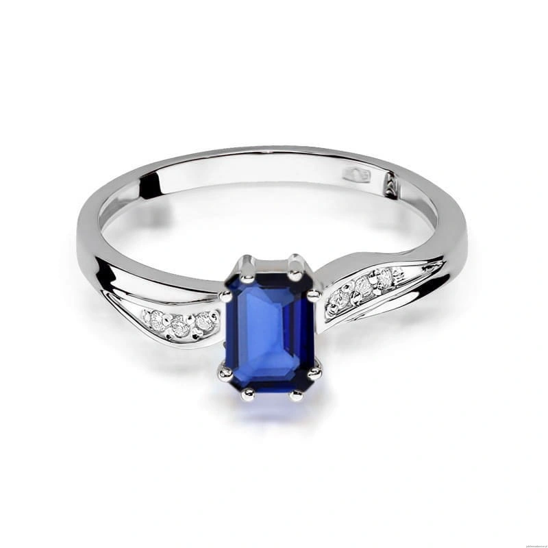 Pierścionek W094 Szafir 0,60ct białe złoto