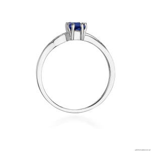 Pierścionek W094 Szafir 0,60ct białe złoto