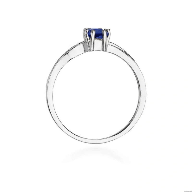 Pierścionek W094 Szafir 0,60ct białe złoto