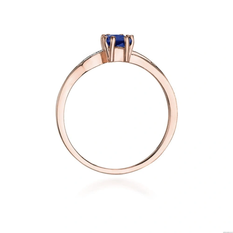Pierścionek W094 Szafir 0,60ct różowe złoto