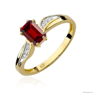 Pierścionek W094 Rubin 0,80ct żółte złoto