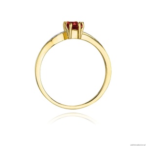 Pierścionek W094 Rubin 0,80ct żółte złoto