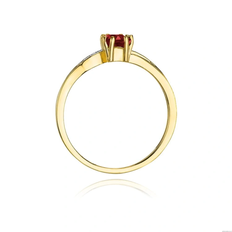 Pierścionek W094 Rubin 0,80ct żółte złoto