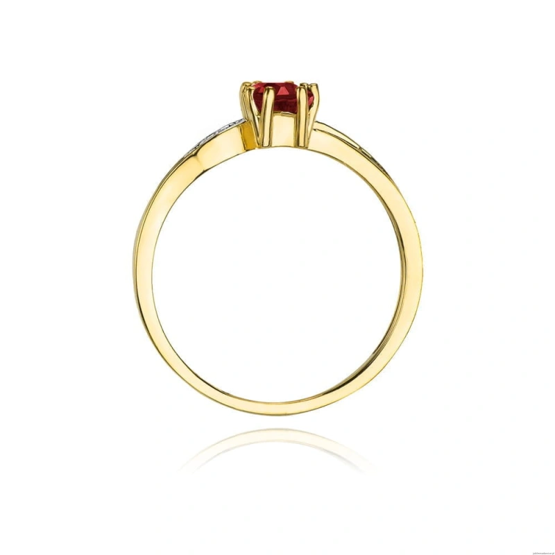 Pierścionek W094 Rubin 0,80ct żółte złoto