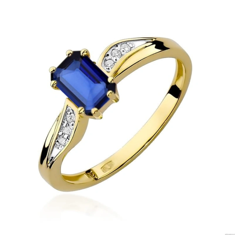 Pierścionek W094 Szafir 0,60ct żółte złoto