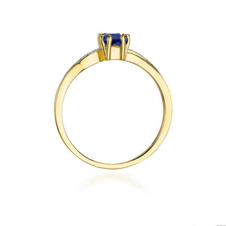 Pierścionek W094 Szafir 0,60ct żółte złoto