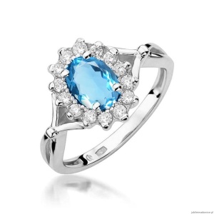 Pierścionek W182 Topaz 0,50ct białe złoto