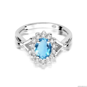 Pierścionek W182 Topaz 0,50ct białe złoto