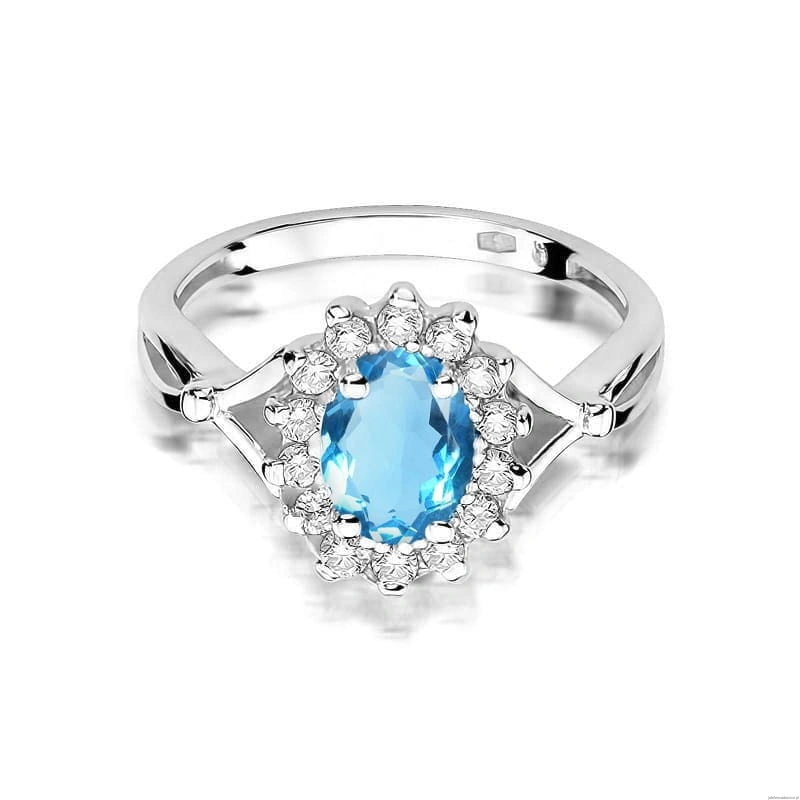 Pierścionek W182 Topaz 0,50ct białe złoto