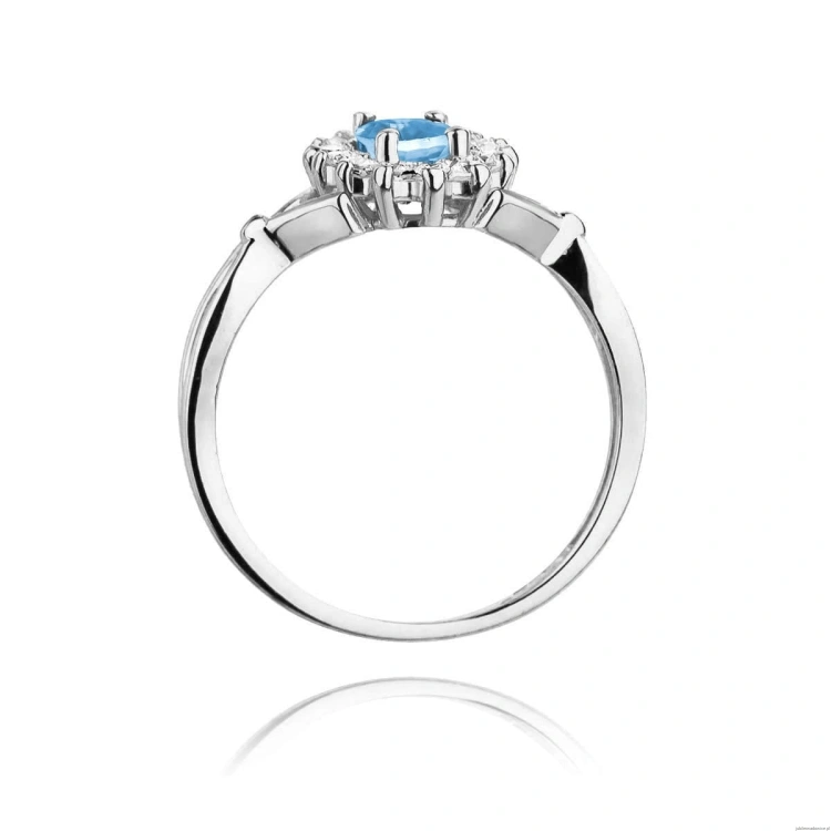 Pierścionek W182 Topaz 0,50ct białe złoto