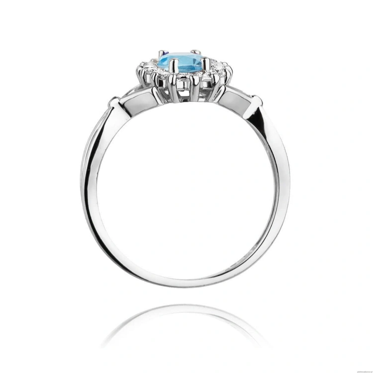 Pierścionek W182 Topaz 0,90ct białe złoto