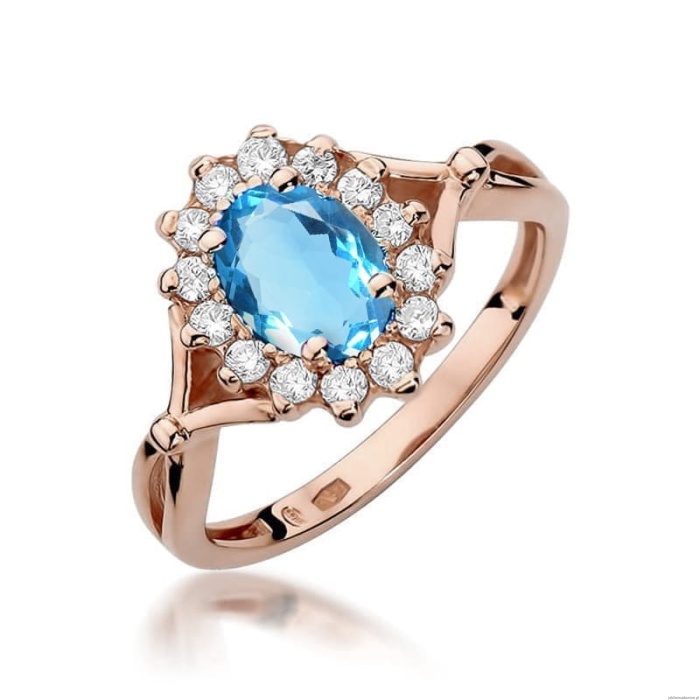 Pierścionek W182 Topaz 0,50ct różowe złoto