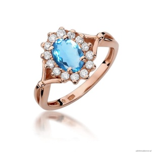 Pierścionek W182 Topaz 0,90ct różowe złoto