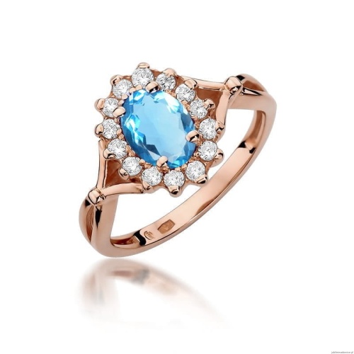 Pierścionek W182 Topaz 0,90ct różowe złoto
