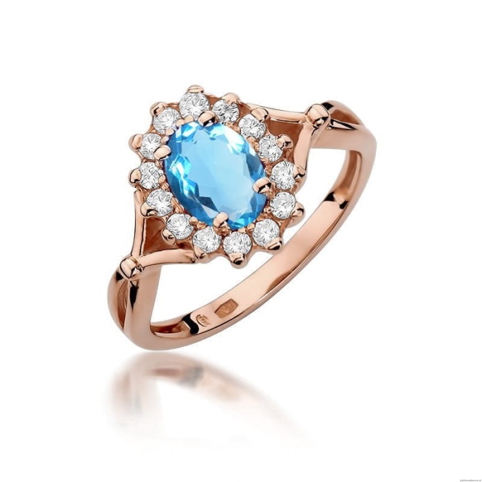 Pierścionek W182 Topaz 0,90ct różowe złoto
