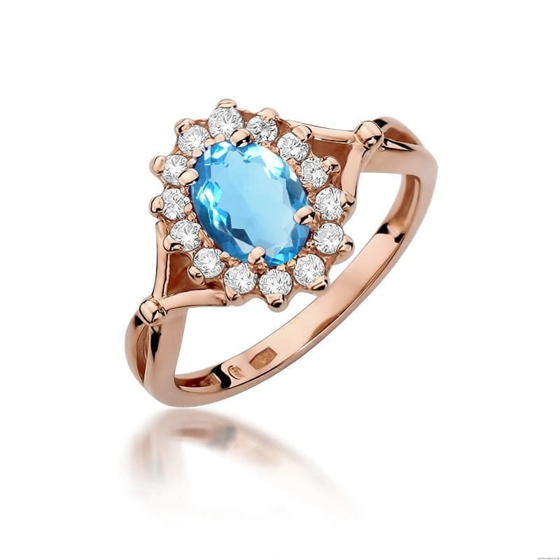 Pierścionek W182 Topaz 0,90ct różowe złoto