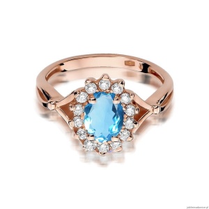 Pierścionek W182 Topaz 0,90ct różowe złoto