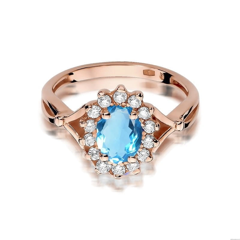 Pierścionek W182 Topaz 0,90ct różowe złoto
