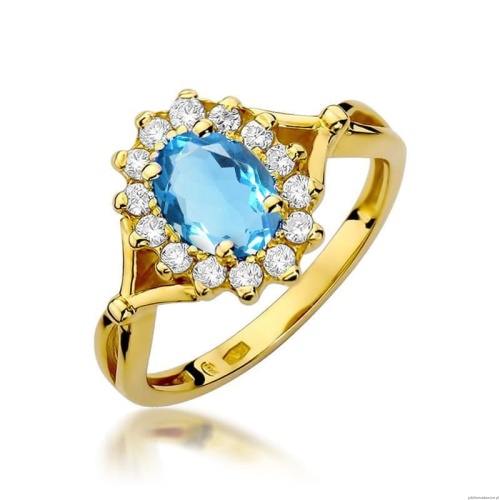 Pierścionek W182 Topaz 0,50ct żółte złoto