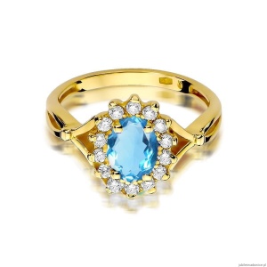 Pierścionek W182 Topaz 0,50ct żółte złoto