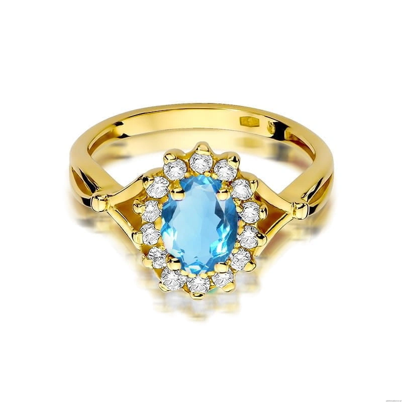 Pierścionek W182 Topaz 0,50ct żółte złoto