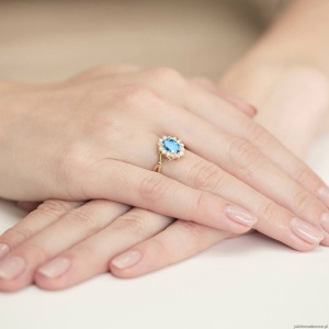 Pierścionek W182 Topaz 0,90ct żółte złoto