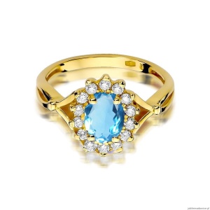 Pierścionek W182 Topaz 0,90ct żółte złoto