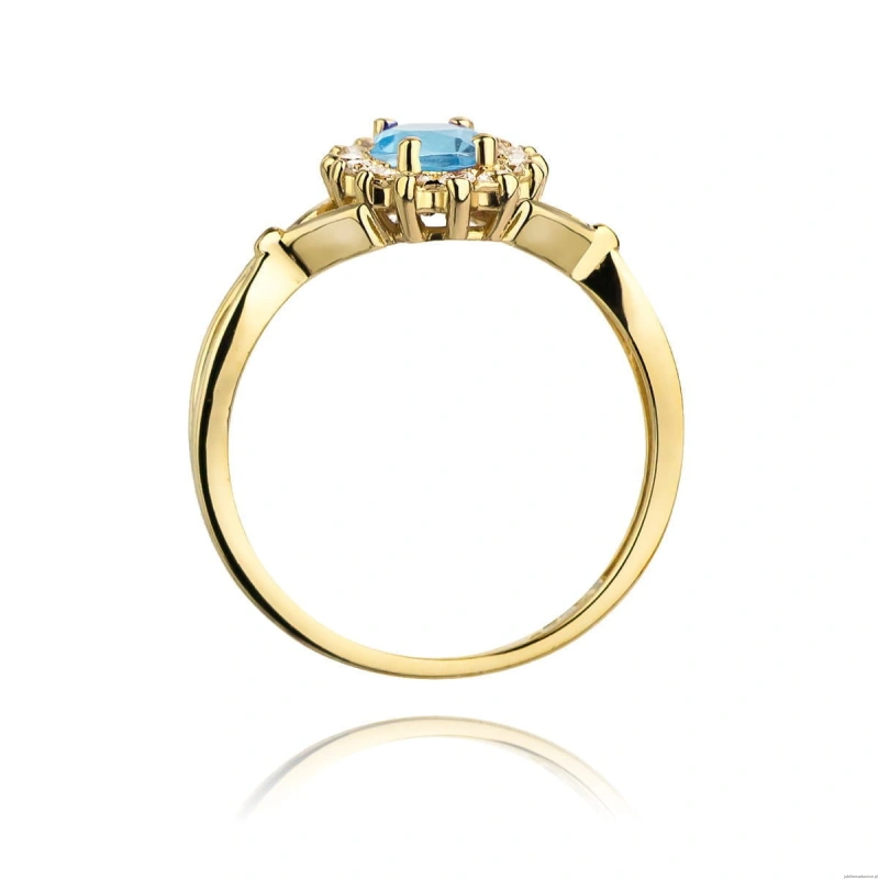 Pierścionek W182 Topaz 0,90ct żółte złoto