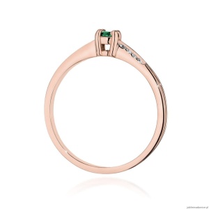 Pierścionek W0258 Szmaragd 0,15ct różowe złoto