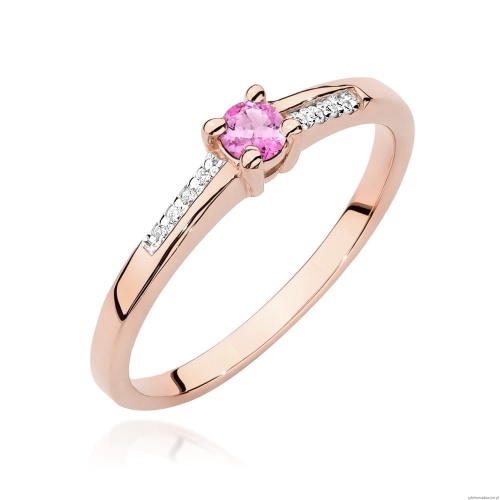 Pierścionek W0258 Topaz 0,15ct różowe złoto