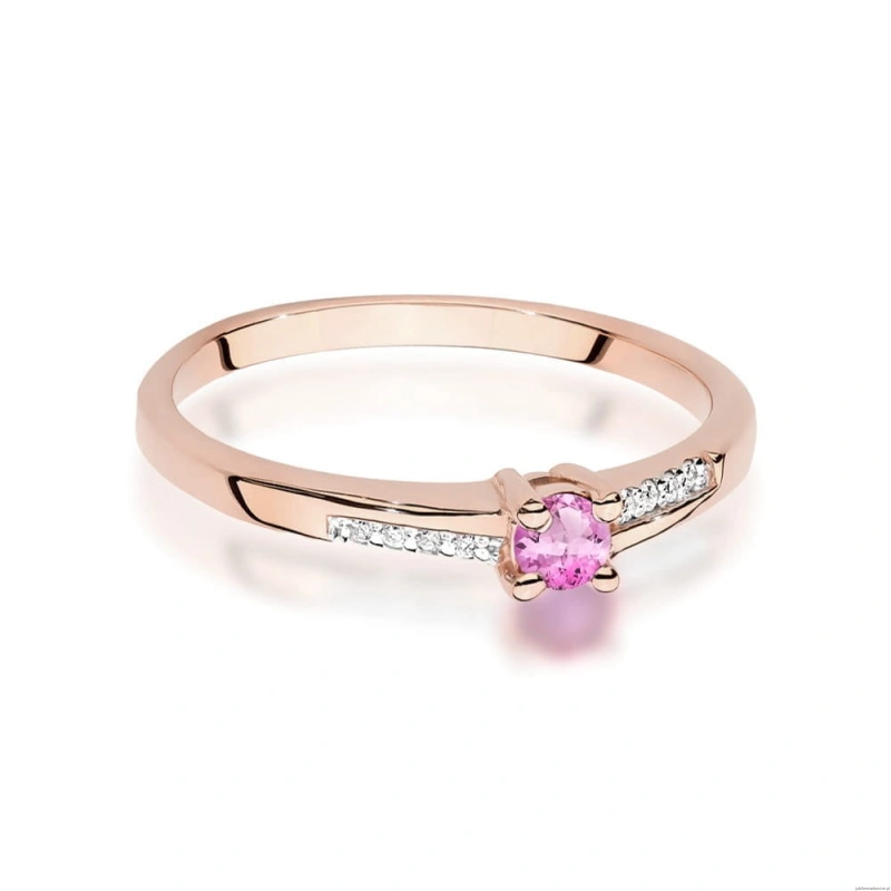 Pierścionek W0258 Topaz 0,15ct różowe złoto