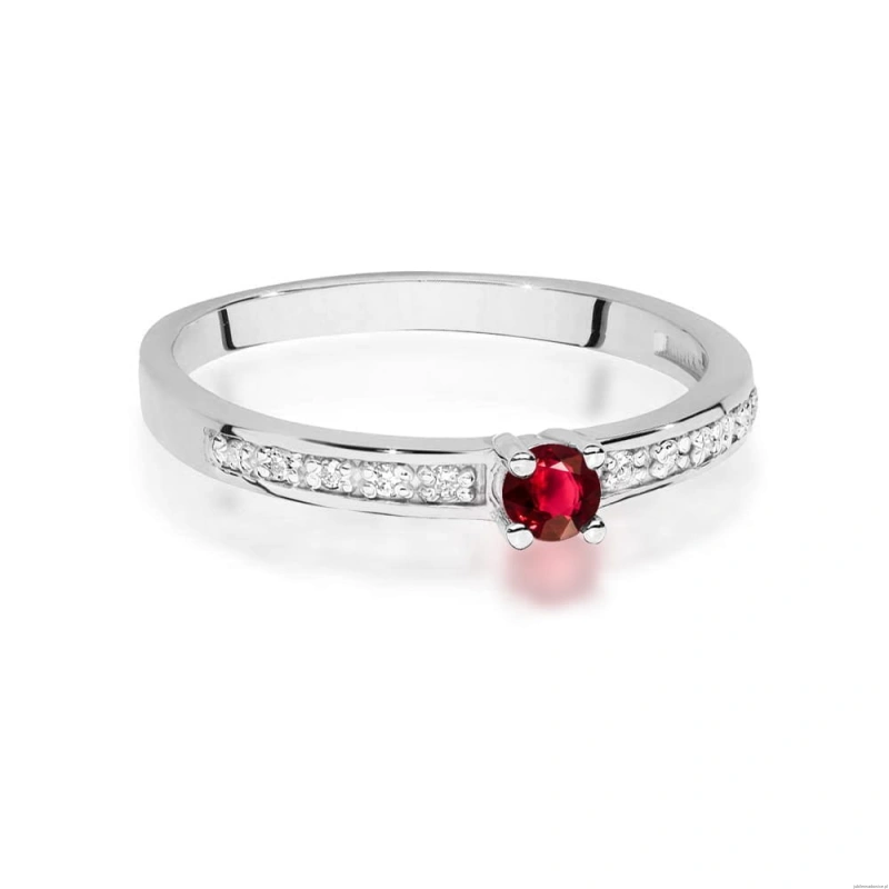 Pierścionek W0288 Rubin 0,15ct białe złoto