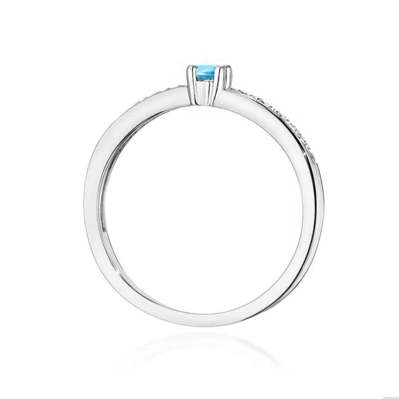 Pierścionek W0288 Topaz 0,15ct białe złoto