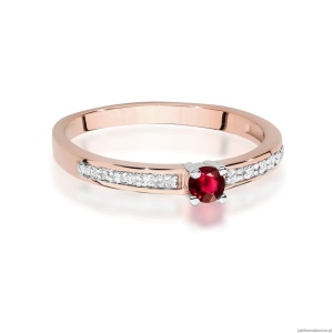 Pierścionek W0288 Rubin 0,15ct różowe złoto