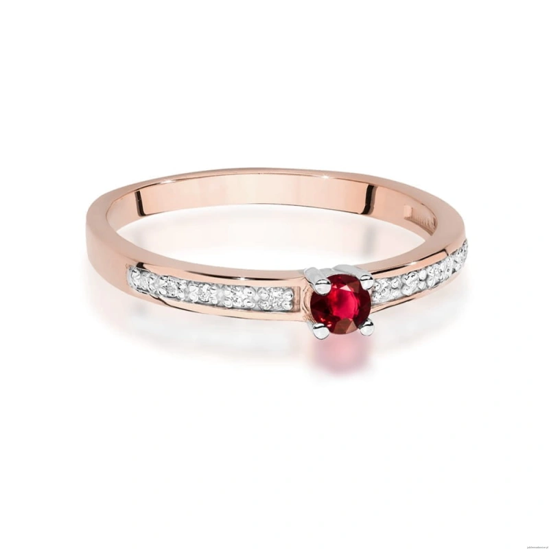 Pierścionek W0288 Rubin 0,15ct różowe złoto