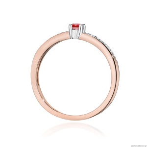 Pierścionek W0288 Rubin 0,15ct różowe złoto