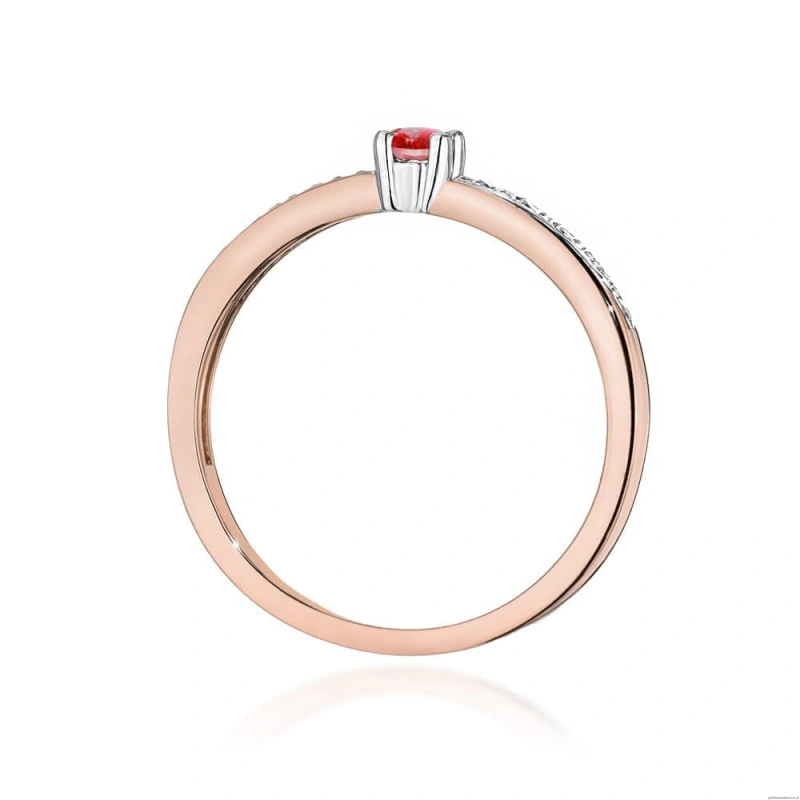 Pierścionek W0288 Rubin 0,15ct różowe złoto