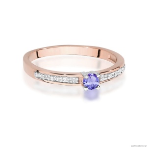 Pierścionek W0288 Tanzanit 0,15ct różowe złoto