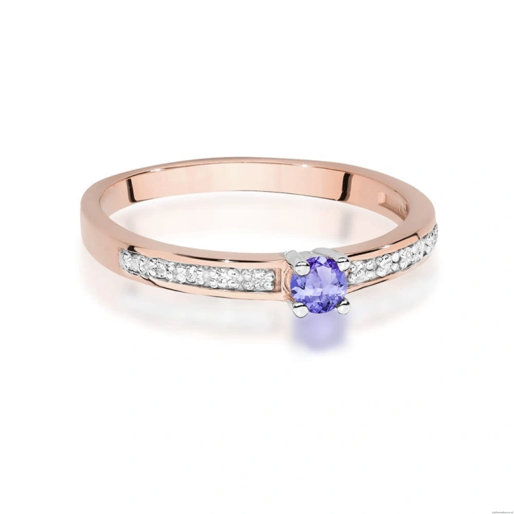 Pierścionek W0288 Tanzanit 0,15ct różowe złoto