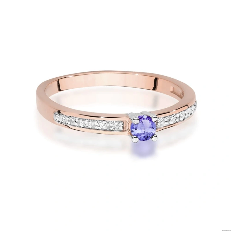 Pierścionek W0288 Tanzanit 0,15ct różowe złoto