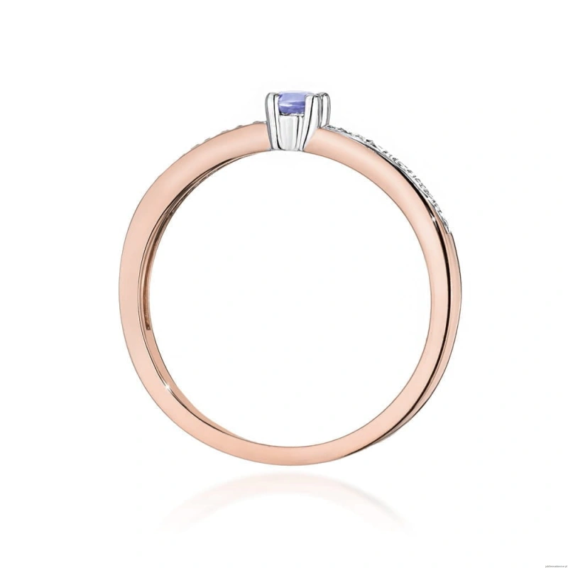 Pierścionek W0288 Tanzanit 0,15ct różowe złoto