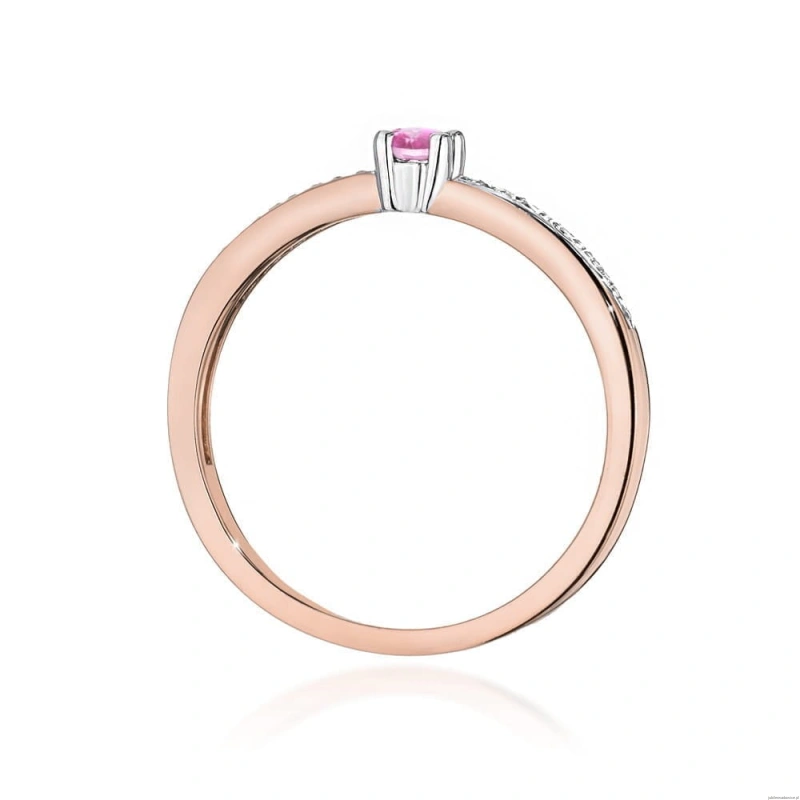 Pierścionek W0288 Topaz 0,15ct różowe złoto
