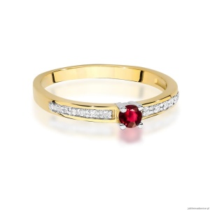 Pierścionek W0288 Rubin 0,15ct żółte złoto