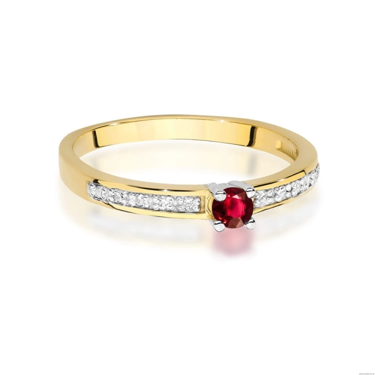 Pierścionek W0288 Rubin 0,15ct żółte złoto
