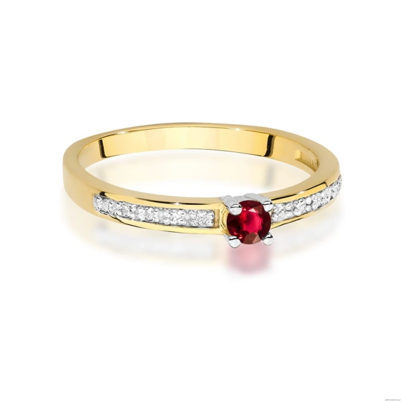 Pierścionek W0288 Rubin 0,15ct żółte złoto